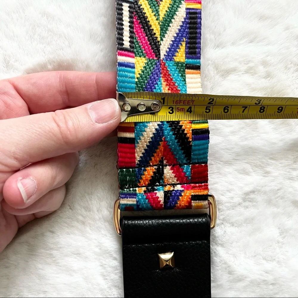 MULTICOLORED EMBROIDERED PURSE STRAP Boho Stylish Trendy Southwest Artsy_3
